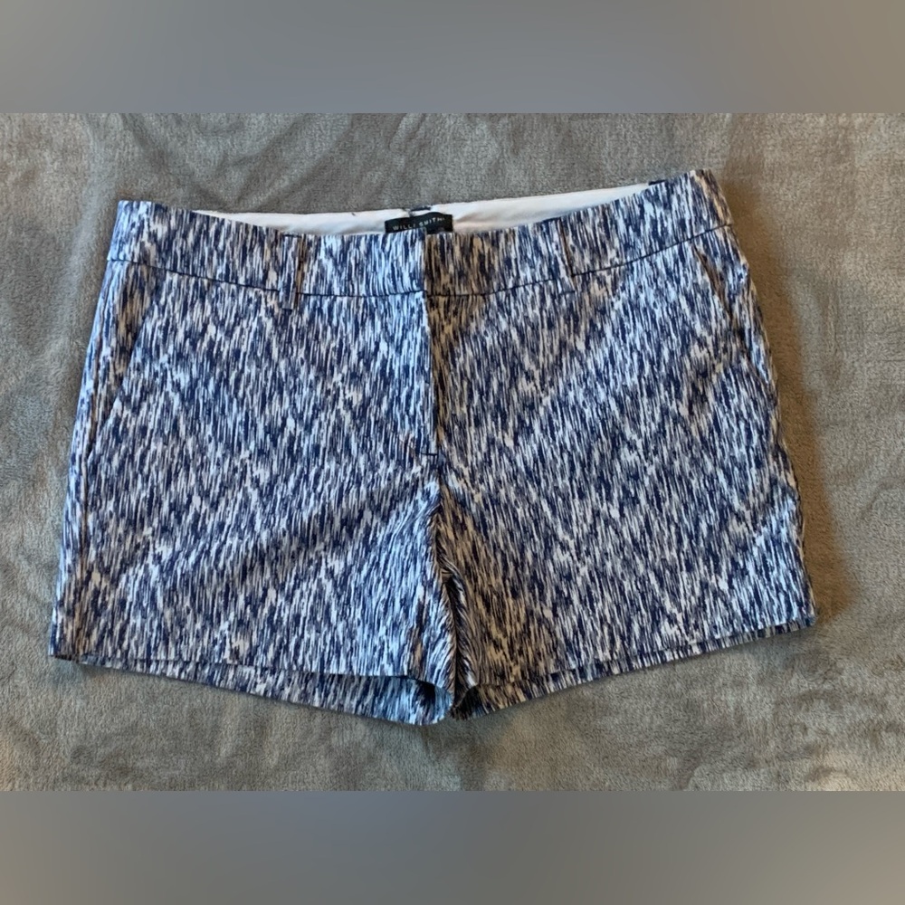 Willi Smith Blue and White Patterned Shorts